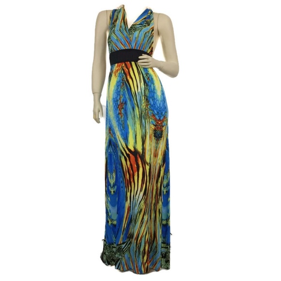 Tu Talla Dresses & Skirts - Tu Talla Multicolored Women's Halter Top Maxi Dres